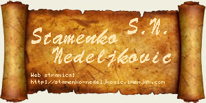 Stamenko Nedeljković vizit kartica